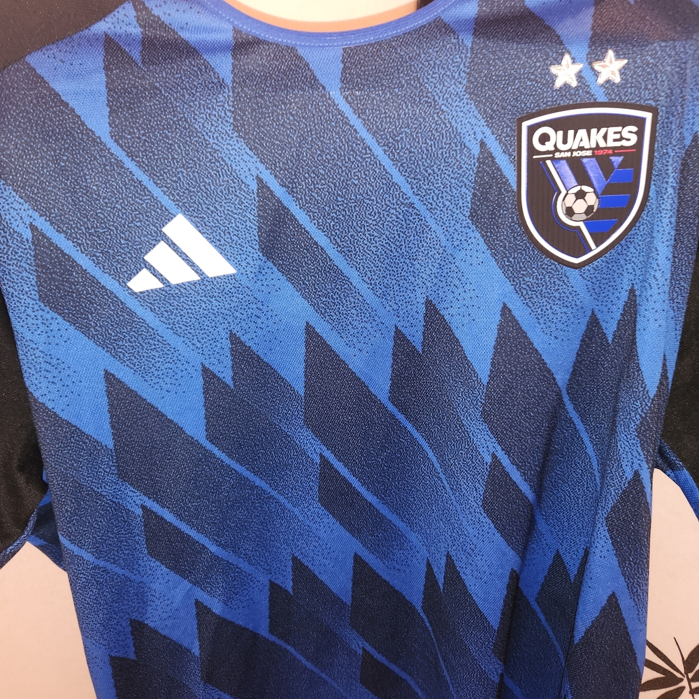 Adidas Blue and Black Soccer Jersey - Picture 5 of 8